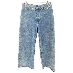 Rewash Super High Rise Size 27 Wide Leg Cropped Jeans Flat Front Stretch